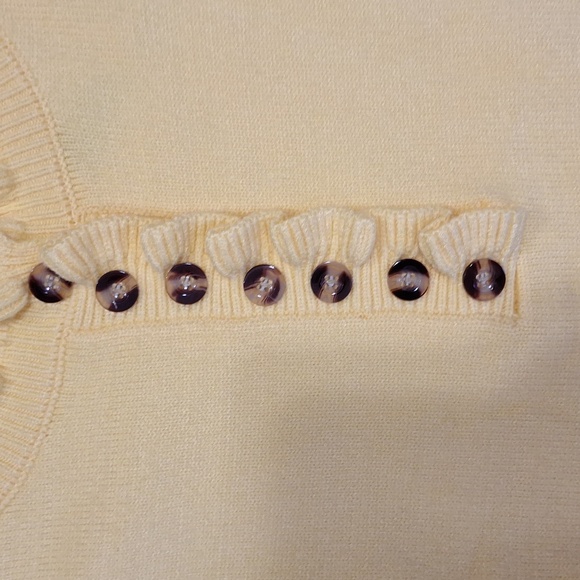 BTFBM pullover 1/4 button relaxed heavy sweater - ruffles - yellow - M - Picture 4 of 10